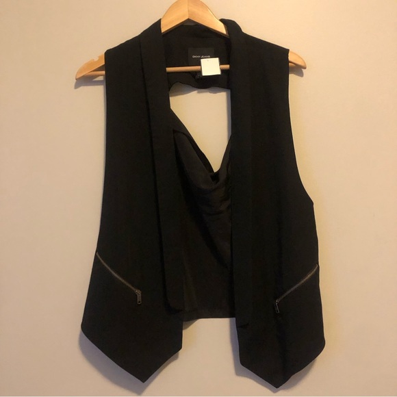 Black DKNY Vest Like New Size L - Picture 1 of 5